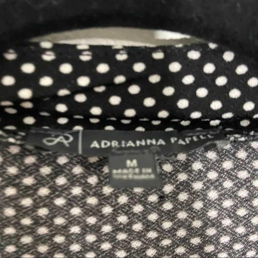 Adrianna Papell Polka Dot Bell Sleeve Blouse Black